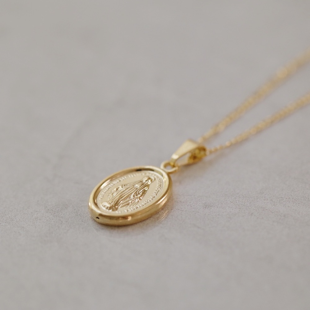 Miraculous Mary Necklace | 18k Gold Filled - Picture 5 of 8